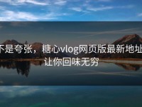 不是夸张，糖心vlog网页版最新地址，让你回味无穷